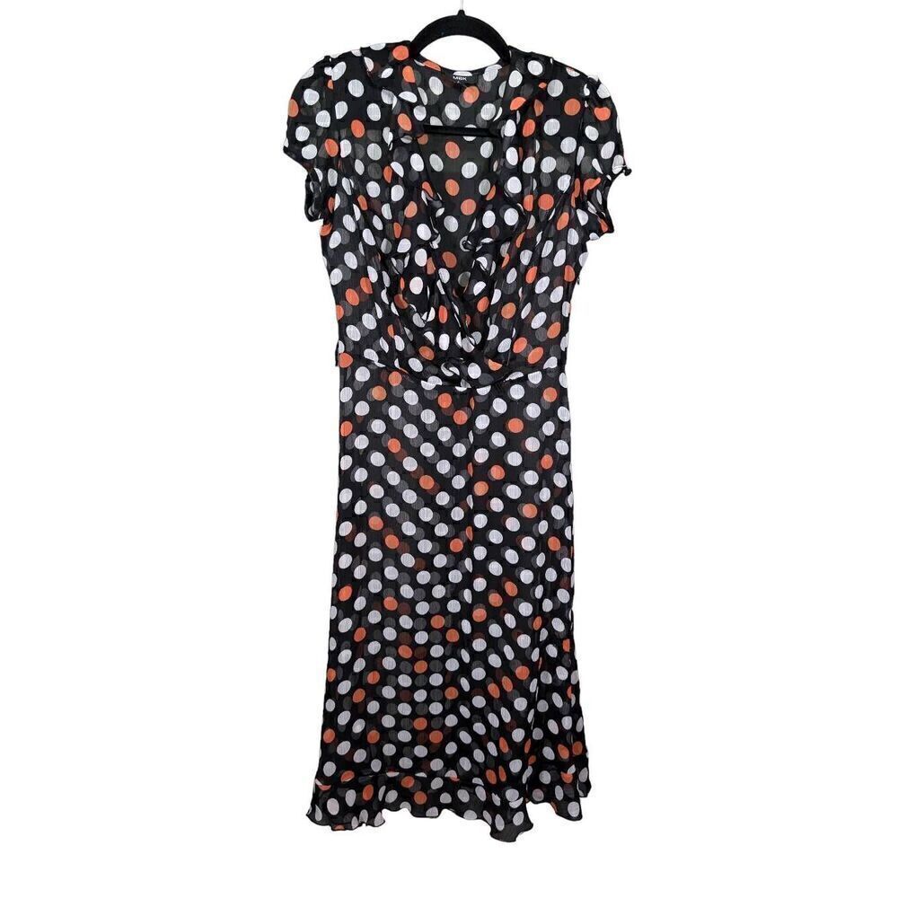 MSK Black White and Red Polka Dot Dress Women's Size 12